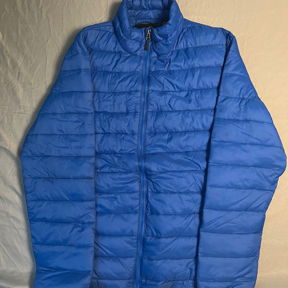 Swiss Tech Mens Blue Packable Puffer Jacket Size S 34-36 SM40601Y Quilted Coat